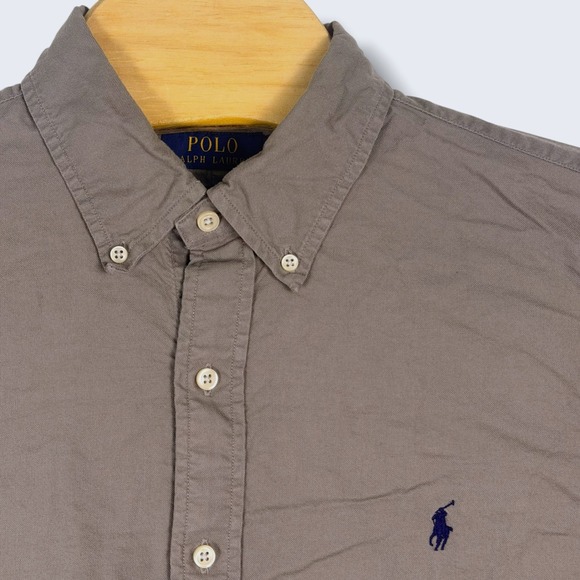 Polo Ralph Lauren Other - Polo Ralph Lauren Button Down Shirt Men Large Gray Classic Fit Blue Pony Office